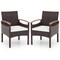 Costway Patio Dining Chairs Set of 2/4 with Acacia Wood Armrest Heavy Duty Metal Frame